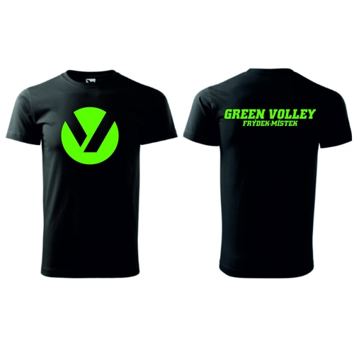 Bavlněné triko Green Volley černé